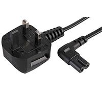 Pro Elec PEL00519 3 m UK Plug to Right Angled Figure 8 (C7) Power Cable, Black