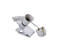 PRO ELEC PEL00523 Clip-On BC Lamp Holder with 2m Mains Lead White