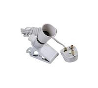 PRO ELEC PEL00523 Clip-On BC Lamp Holder with 2m Mains Lead White