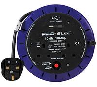 Pro Elec PEL00802 10A 2-Gang Cassette Reel mains Extension with 2x USB Charging Ports, 10 m
