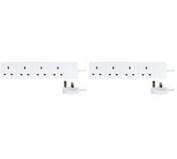 Pro Elec PEL00893 4-Gang Extension, White, 0.25 m Lead (Pack of 2)