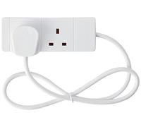 pro elec PEL00899 2 Gang 1 m Extension Lead Cable - White