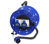 PRO ELEC PEL00957 2-Gang 240V Industrial Extension Reel - 50m, 16A, Blue