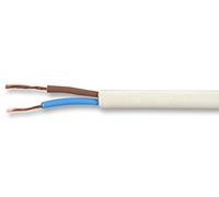 PRO ELEC PEL01026 - 0.5 mm² 2192Y Flat 2-Core Mains Cable, 3 A, White (100 m Reel)