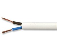 Pro Elec PEL01062 1.00 mm2 3182Y 2-Core mains Cable, 10A, White, 50 m