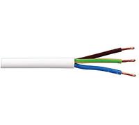 Pro Elec PEL01111 0.75 mm2 2183Y 3-Core mains Cable, 6A, White, 10 m