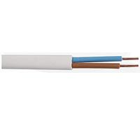 Pro Elec PEL01153 0.50 mm2 2192Y Flat 2-Core mains Cable, 3A, White, 10 m