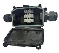 Pro Elec PEL01159 Waterproof Junction Box with Terminal Block, Black, IP65