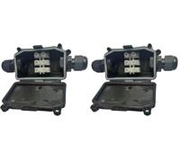 Pro Elec PEL01159 Waterproof Junction Box with Terminal Block, Black, IP65 (Pack of 2)