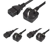 Pro Elec PEL01180 UK Plug to IEC C19 Power Lead, 16A, 5 m, Black (Pack of 3)