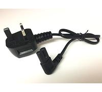 PRO ELEC PEL01235 13A UK Plug to Right Angled Figure 8 (C7) Mains Lead, 0.5m Black