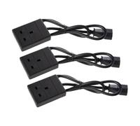 Pro Elec PEL01254 IEC C14 Plug To 13A UK Socket Power Lead, Black, 1m (Pack of 3)