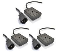 Pro Elec PEL01256 IEC C14 Plug To 13A UK Socket Power Lead, Black, 3m (Pack of 3)