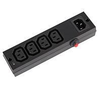 Pro Elec PEL01258 4 Way IEC Distribution Block with Overload Switch