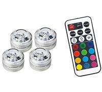 Pro Elec PEL01305 RGB Re mote Control LED Light, Pack of 4