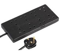 PRO ELEC PEL01375 8 Gang Extension Lead 2m, Black