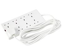 PRO ELEC PEL01380 8 Gang Extension Lead 5m, White