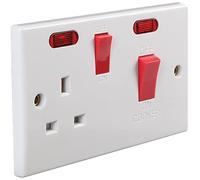 PRO ELEC PEL01403 1-Gang, Rounded Edge Cooker Control Unit with Neon Indicators, 45A, 250V