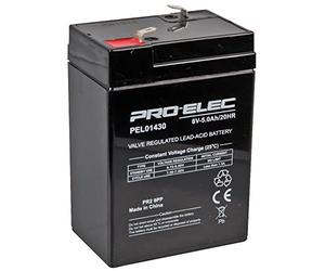PRO ELEC PEL01430 5Ah 6V AGM Lead Acid Battery