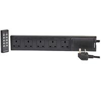 PRO ELEC PELB0429 5 Gang Extension Lead with Remote Control 1m, Black