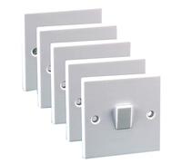 PRO ELEC PELB1126 Light Switches, 1 Gang, 2 Way, 10AX, White, Pack of 5
