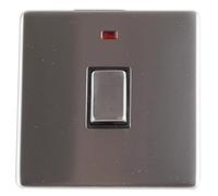 PRO ELEC PELB1153 Screwless Switch with Neon, 1 Gang, 20A, Stainless Steel