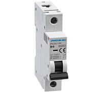 PRO ELEC PELB1185 6A Single Pole MCB, B Curve, 6kA