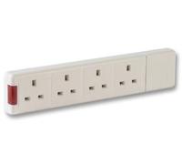 Pro Elec PELB1515 4-Gang Socket 13A 240V White