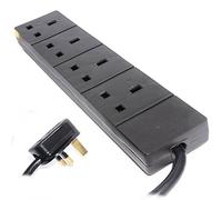 PRO ELEC PELB1521 4 Gang Extension Lead 2m, Black