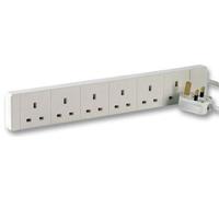 Pro Elec PELB1527 6 Gang Extension Lead, White 3m