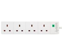 Pro Elec Pelb1537 4 Gang Extension Lead With Surge Protection, White, 8M
