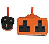 Pro Elec PELB1604 Rubberised Plastic 2 Gang Extension Lead 5m, Orange