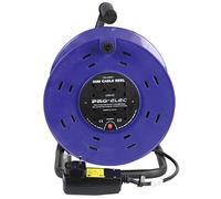 PRO ELEC PELB1648 4-Gang Mains Extension Reel with RCD - 50m, Blue