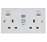 PRO ELEC PELB1676 13A 2-Gang RCD Switched Mains Socket, 30mA, lt/>30ms