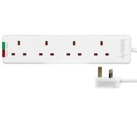 PRO ELEC PELB1685 - 4-Gang Surge-Protected Extension Lead, 2 m, White