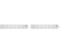 PRO ELEC PELB1703 6 Gang Extension Lead with Surge Protection White, 5m (Pack of 2)