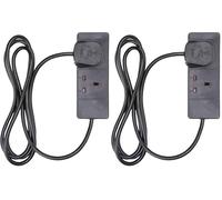 PRO ELEC PELB1736 2 Gang Extension Lead Black, 2m (Pack of 2)