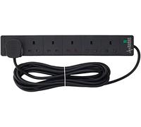 PRO ELEC PELB1755 6 Gang Extension Lead with Surge Protection Black, 5m