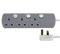 Pro Elec PELB1762 3 Way Extension Lead, Individually Switched, 2m