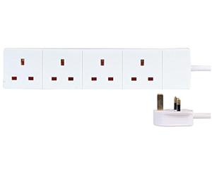 PRO ELEC PELB1808 4 Gang Extension Lead 15m, White