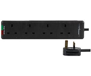 PRO ELEC PELB1815 4-Gang Surge-Protected Extension Lead - 5m, Black