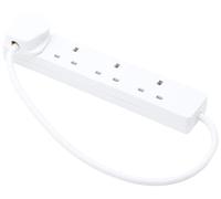 PRO ELEC PELB1901 4 Gang Extension Lead 0.5m, White