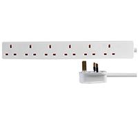 PRO ELEC PELB1910 6 Gang Extension Lead 5m, White