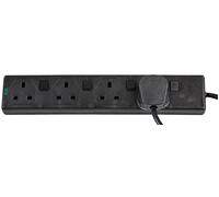 pro elec PELB1930 1 m Switched Surge Protected Extension Lead - Black
