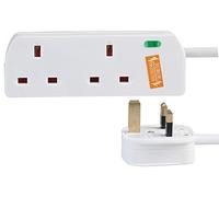 PRO ELEC PELB1949 2 Gang Surge Protected Extension Lead White, 3m