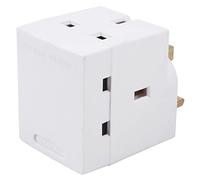 PRO-ELEC PELB1974 3 Way Socket Adapter, 13Amp, White