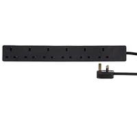 PRO ELEC PELB1996 6-Gang Mains Extension Lead - 7.5m, Black