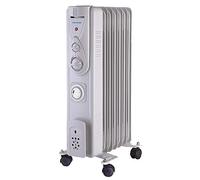 PRO ELEC PELL0211-UK 1.5kW 7 Fin Oil Filled Radiator with Timer, White