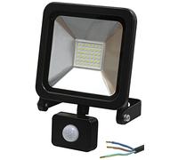 PRO ELEC PELL0275 LED Floodlight with PIR, 30W, 2400lm, 6000K, Black, IP44