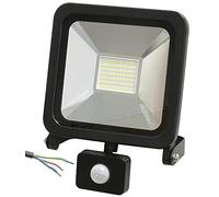 PRO ELEC PELL0276 LED Floodlight with PIR, 50W, 4000lm, 6000K, Black, IP44